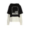 Felpa bicolore con logo e cappuccio Bianco nero LOVE MOSCHINO- Francavilla Moda